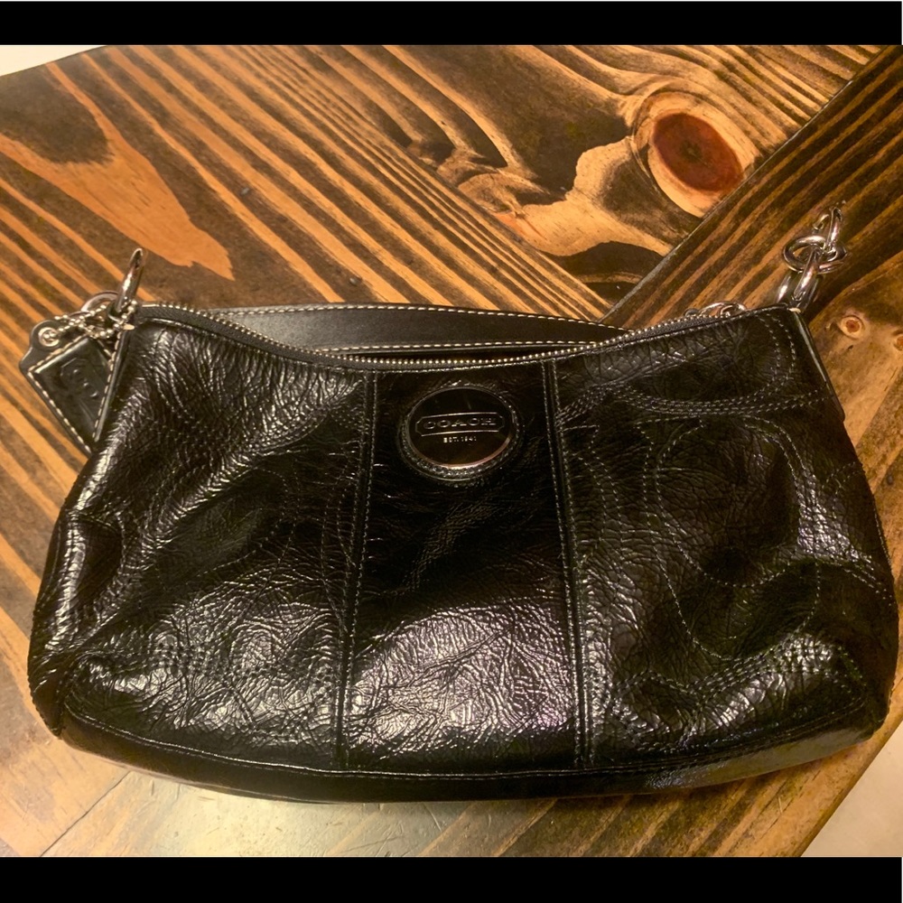 Black coach over shoulder mini bag